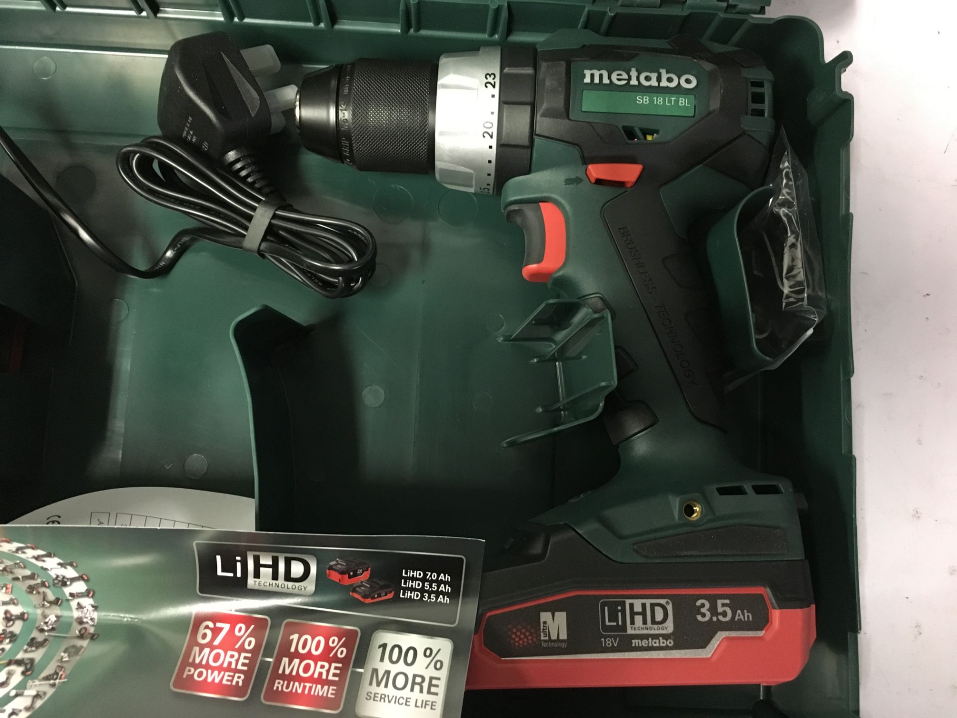 1 x Metabo SB 18 LT BL 18V Cordless Hammer Drill 2x 3.5Ah LiHD Batteries | EAN: 4007430318350 | RRP - Image 4 of 5