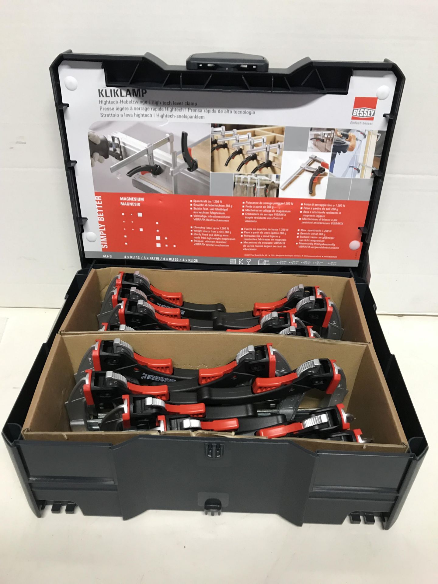 1 x Bessey KLI-S Kliklamp Systainer Set with 16 Clamps, Silver, teilig | EAN: 4008158027296 | RRP £3 - Image 3 of 4