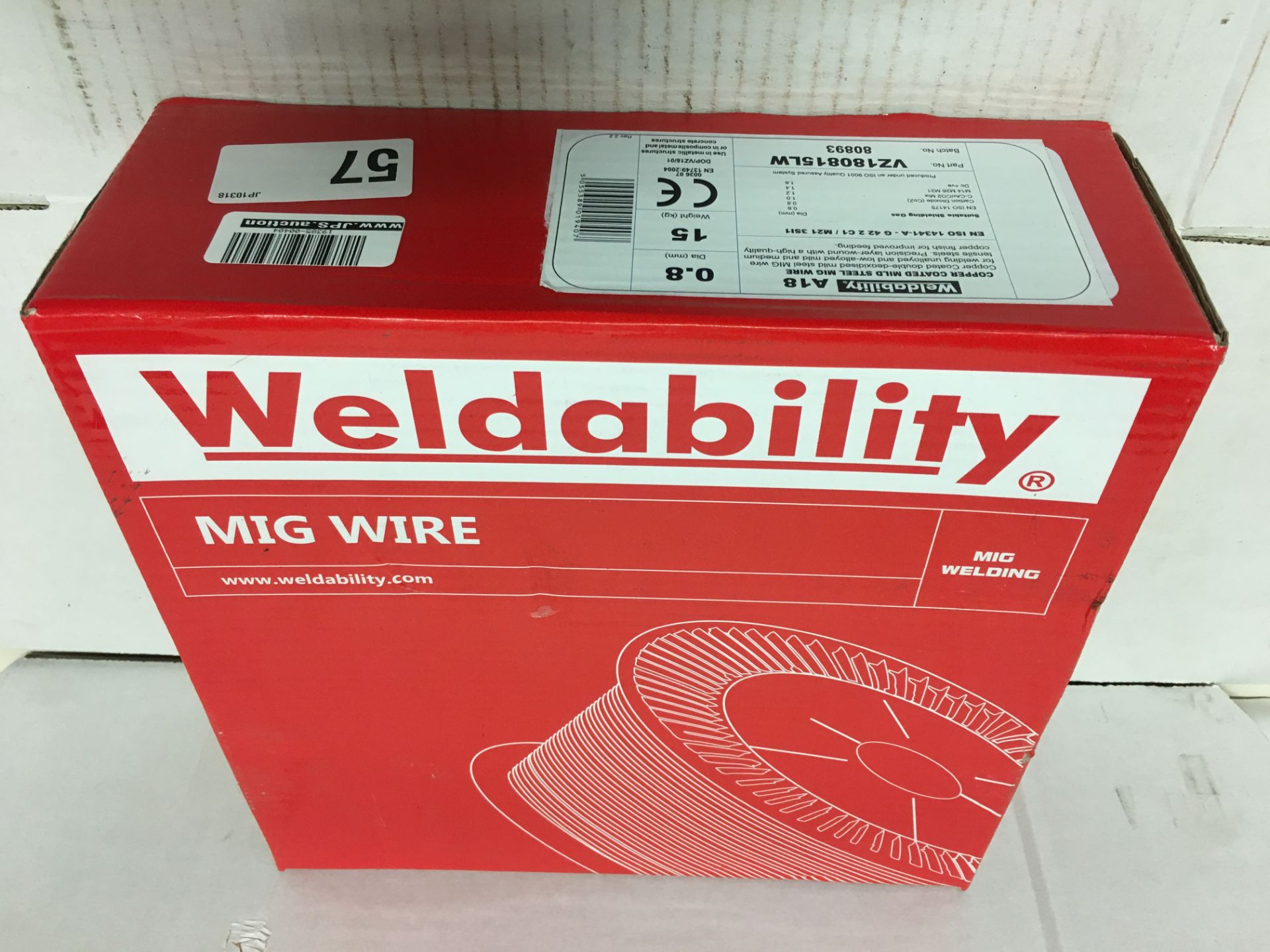 1 x Weldability Sif VZ180815LW A18/G3Si1 MIG Wire 0.8mm 15kg | EAN: 5055389019407 | RRP £43.5