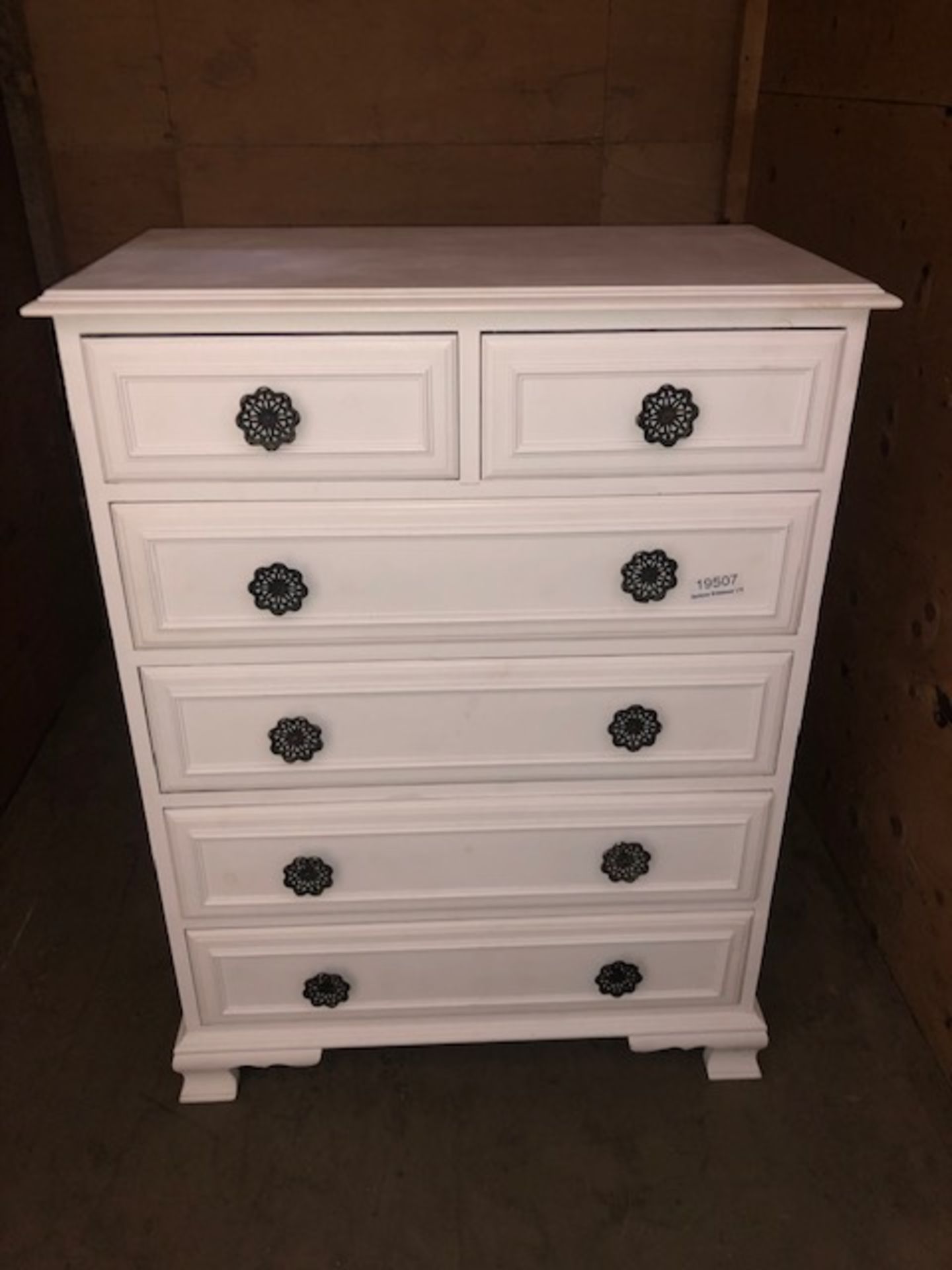 Wooden 6 Drawer Cabinet in White