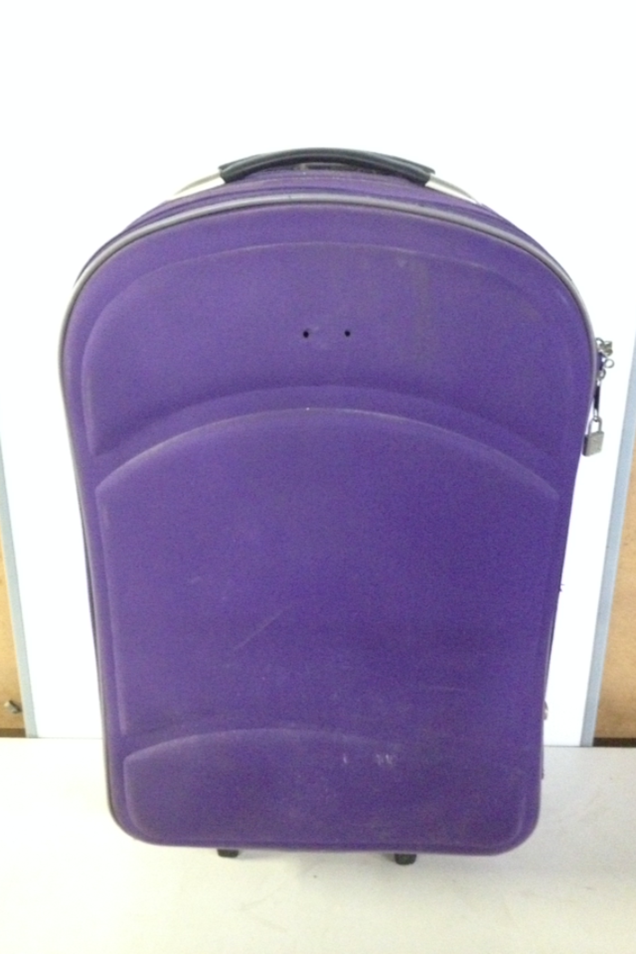 Purple Suitcase filled with plates and cups ( See Photos)