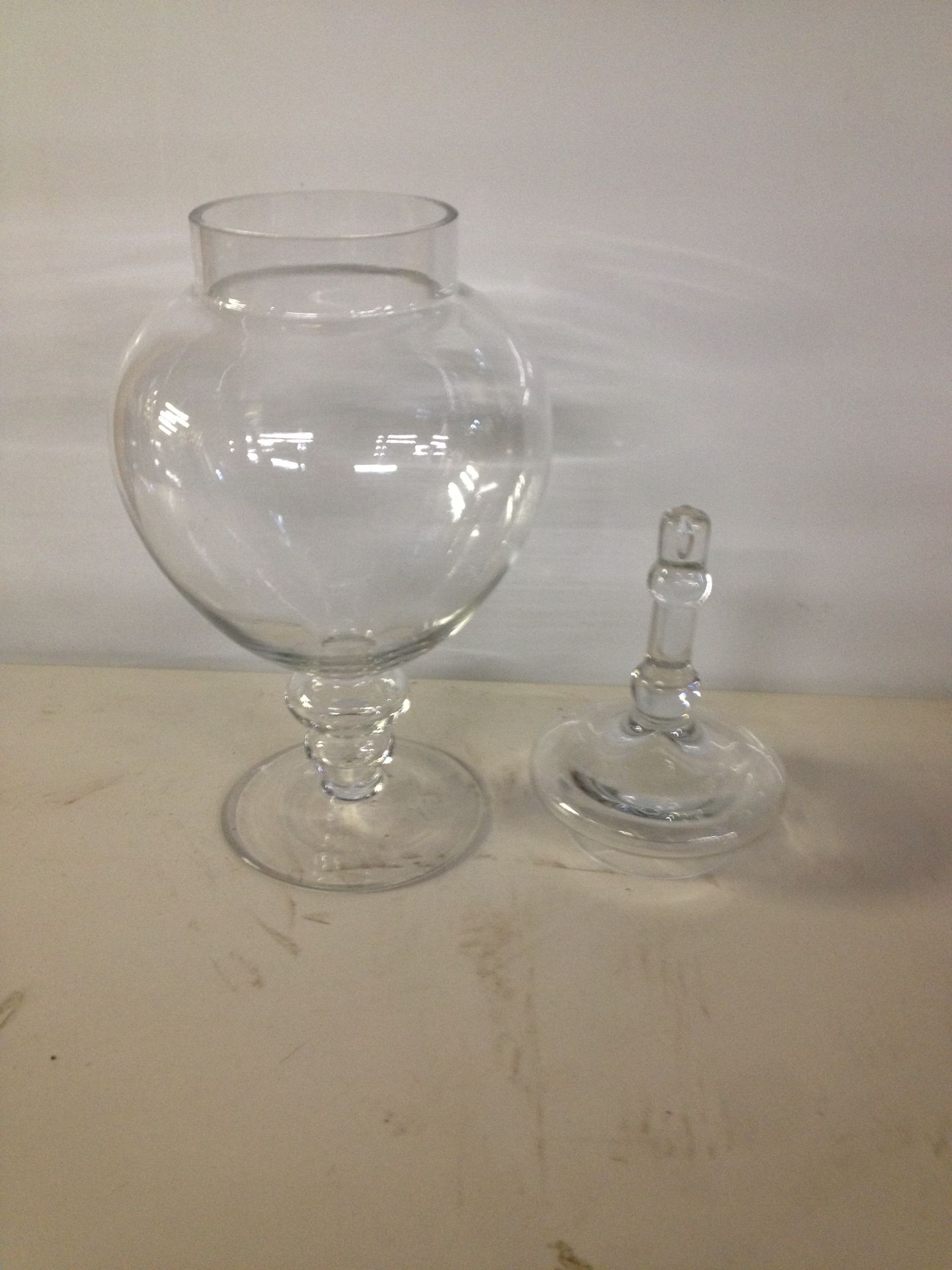 8 X Clear glass bonbon jars