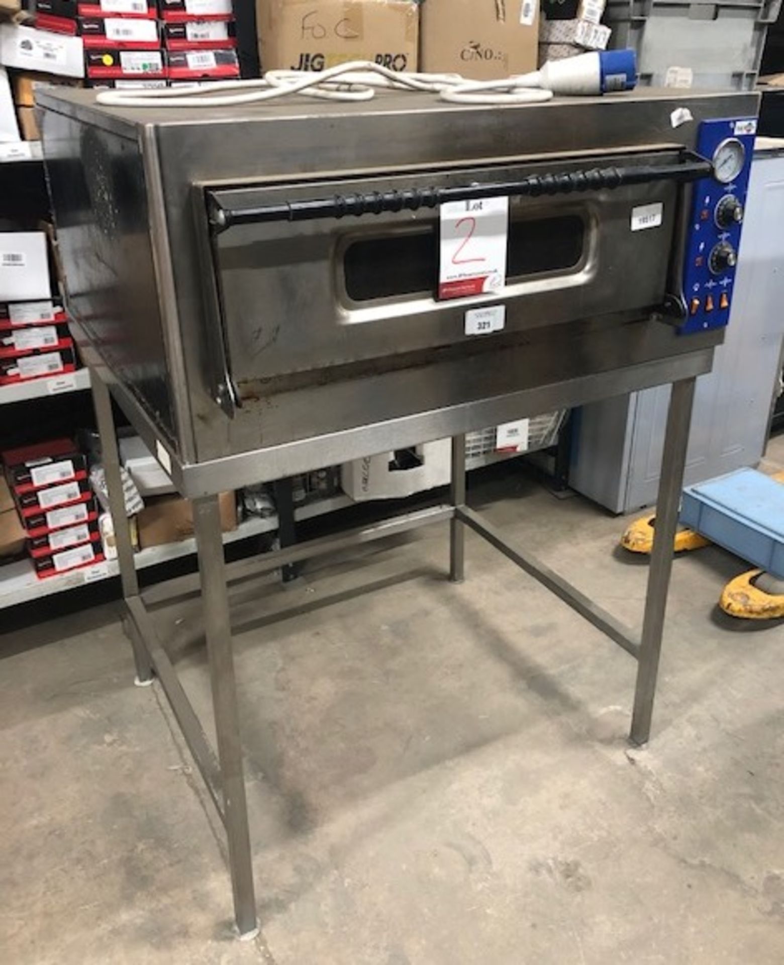 Ital Bravo Single Deck Pizza Oven w/ Stainless Steel Preparation Table - Image 2 of 9