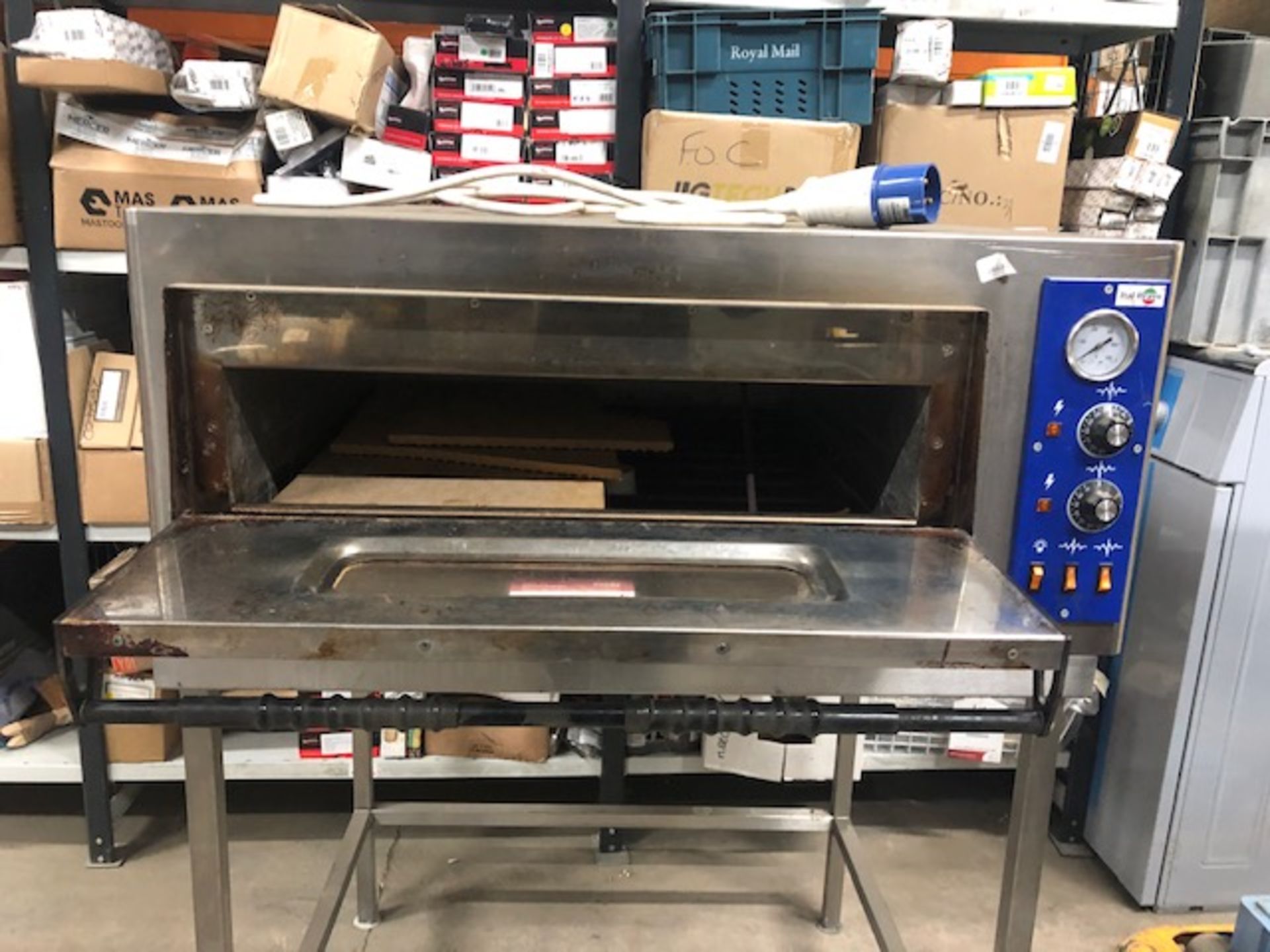 Ital Bravo Single Deck Pizza Oven w/ Stainless Steel Preparation Table - Image 6 of 9