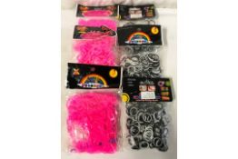 Approximatley 1500 x Various Coloured Loom Bands, See Photos