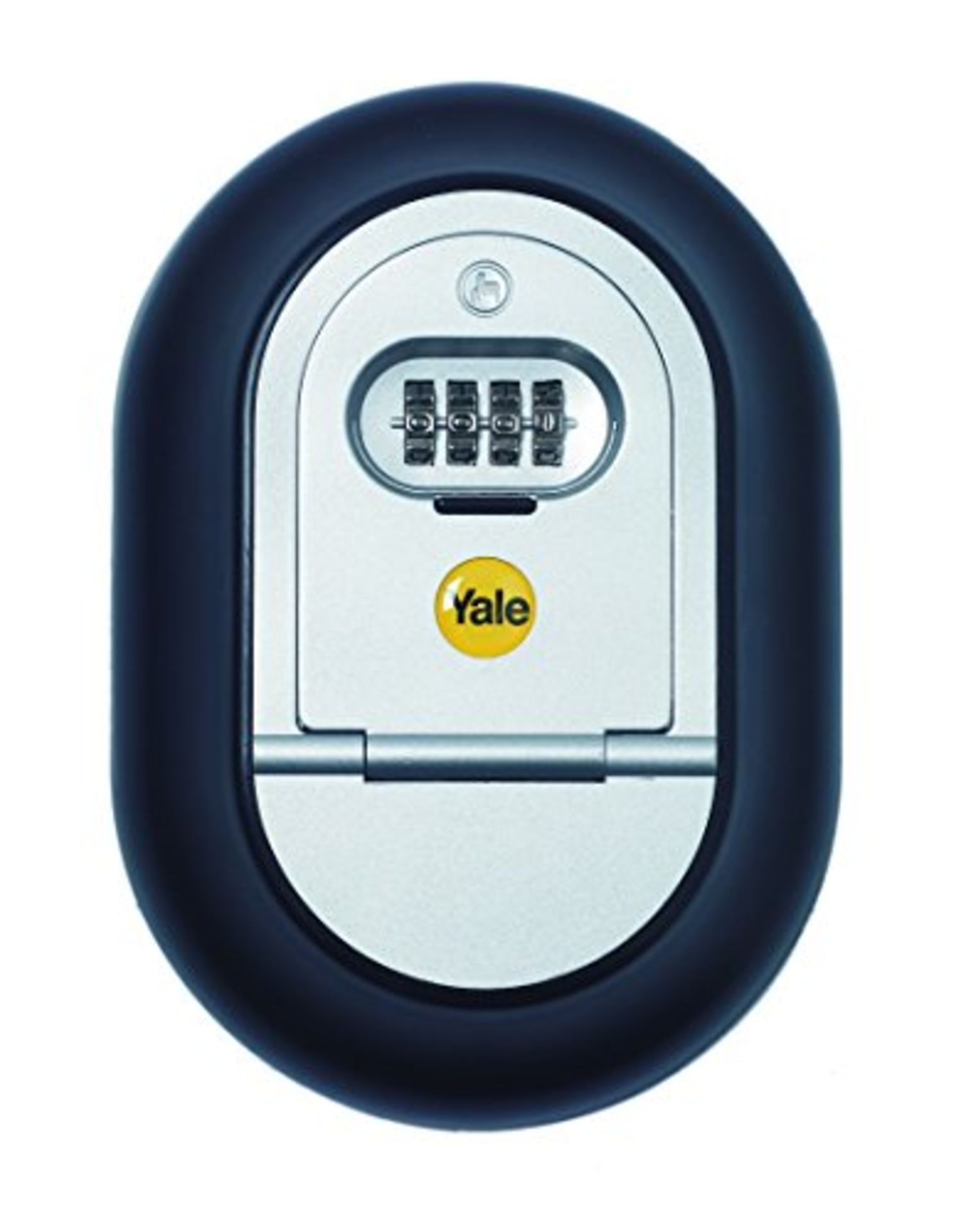 1 x Yale Y500/187/1 Combination Key Safe Box, 4-Digit Combination, Wall Mounted, Black/Silver Finish