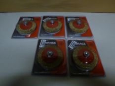 5 x Abracs 115mm x M14 Crimped Bevelled Wire Brush ABWBB115M14C | EAN: 5060145202542 | RRP £14.95