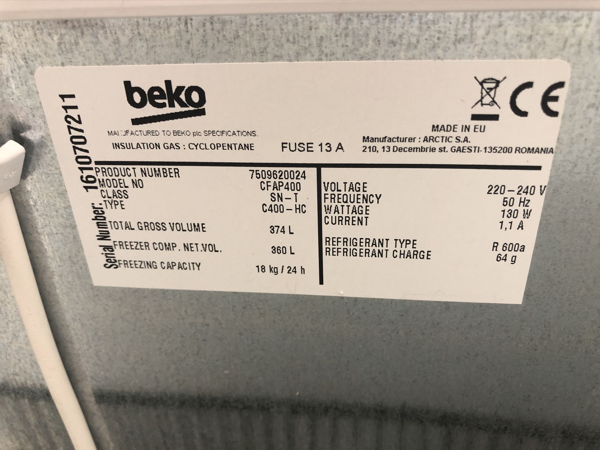 Beko Iceking CFAP400 Chest Freezer - Bild 4 aus 4