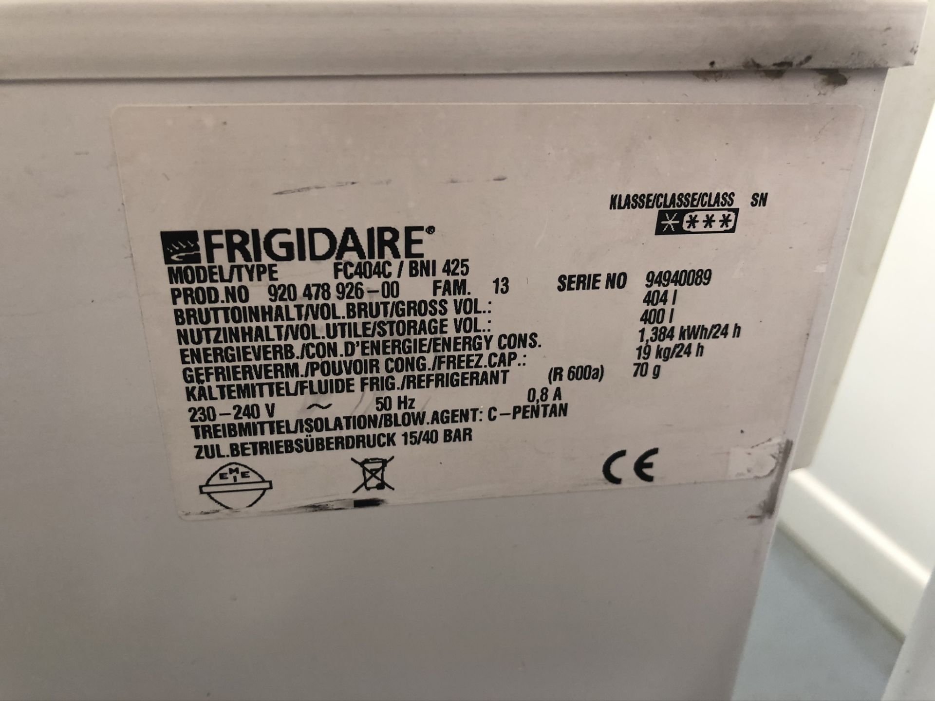 Frigidaire FC404C/BNi425 Chest Freezer - Bild 4 aus 4