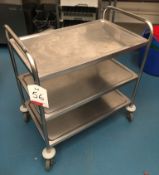 Stainless Steel 3 Tier Mobile Serving Trolley