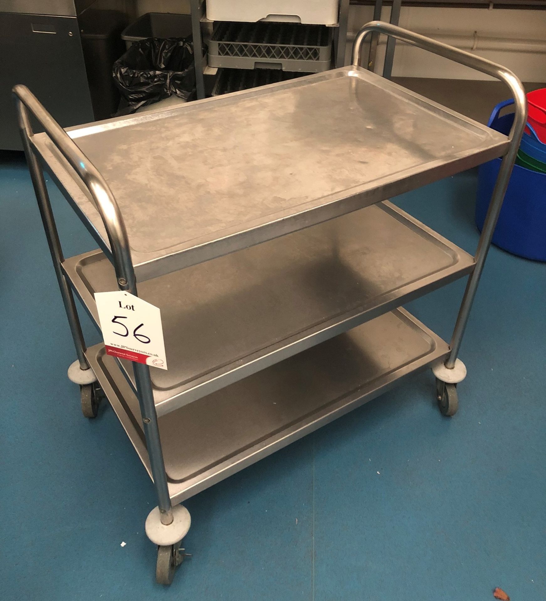 Stainless Steel 3 Tier Mobile Serving Trolley