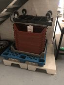 10 x Plastic Storage Trays w/ Dolly Trolley