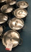 4 x Stainless Steel Heavy Duty Pans