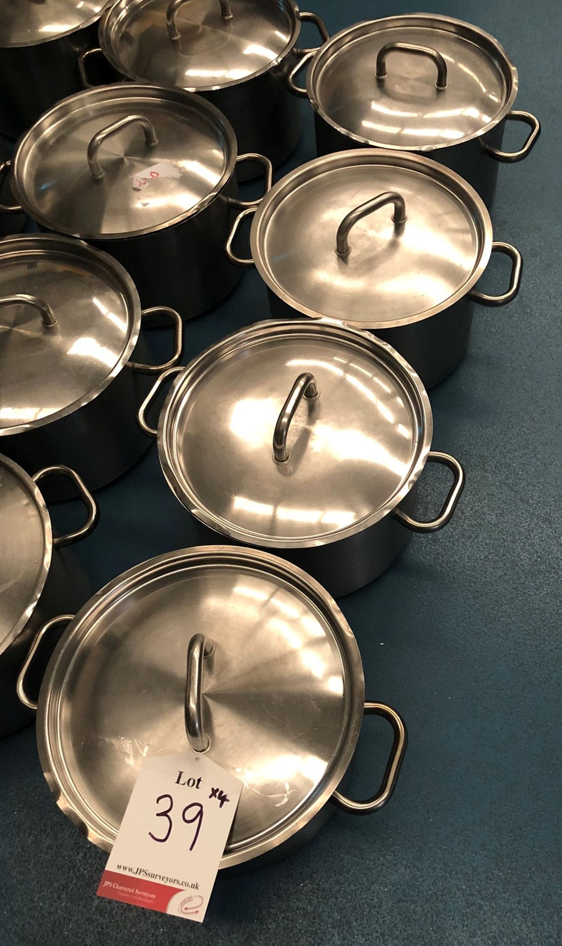 4 x Stainless Steel Heavy Duty Pans