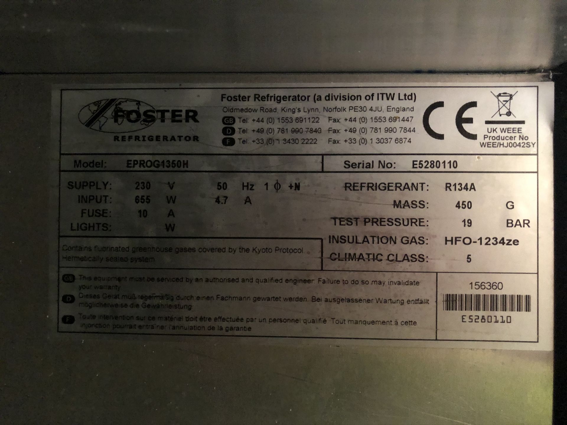 Foster EPROG4350H Upright Double Door Refrigerator - Image 10 of 10