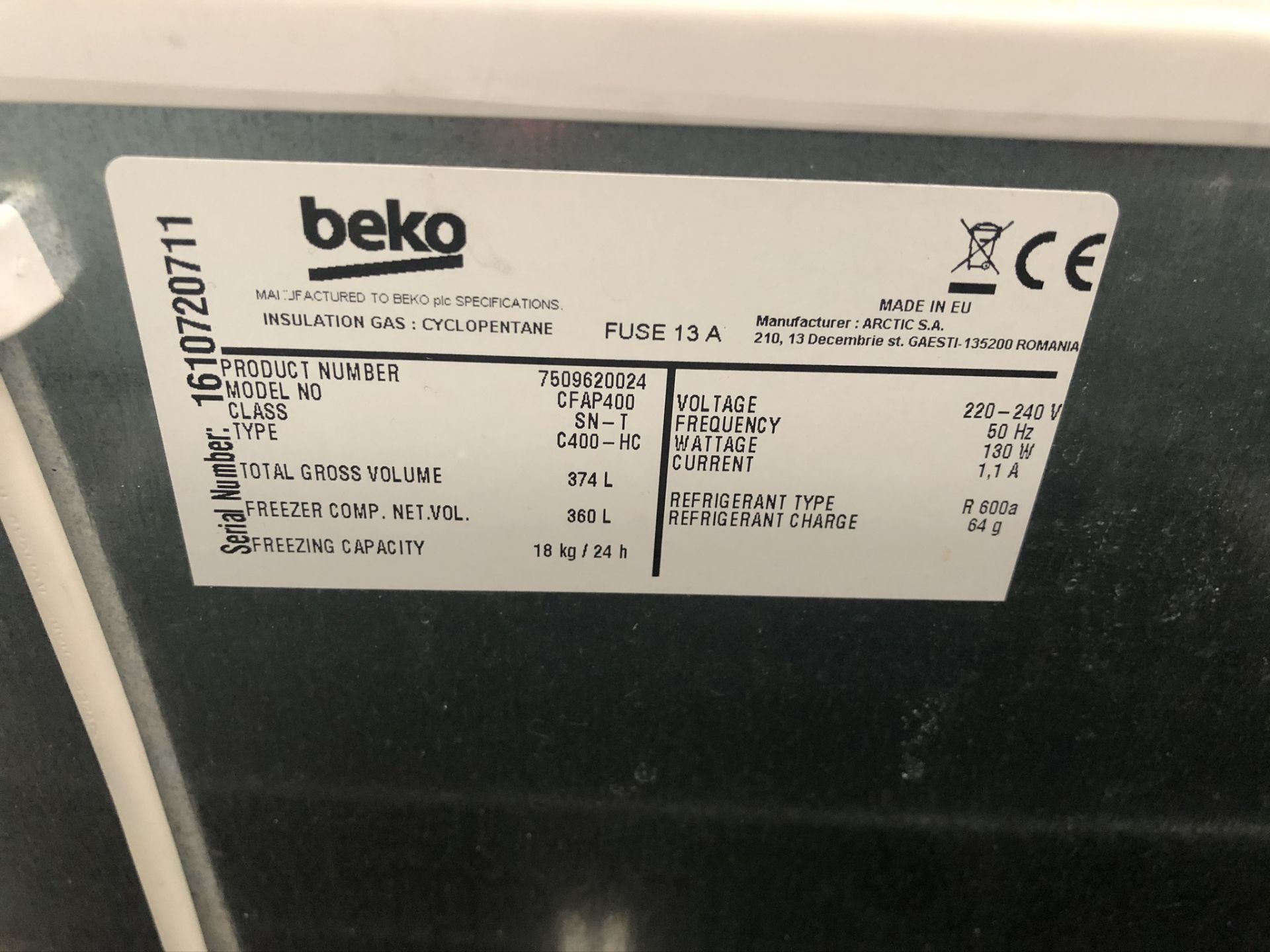 Beko Iceking CFAP400 Chest Freezer - Bild 4 aus 4