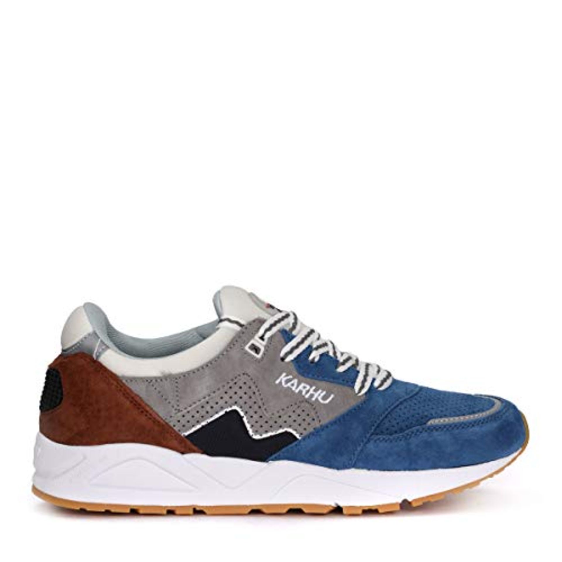 1 x Karhu Aria Ocra Bluette and Grey Suede and Nylon Sneaker Size: 9 UK | EAN: 0842980113765