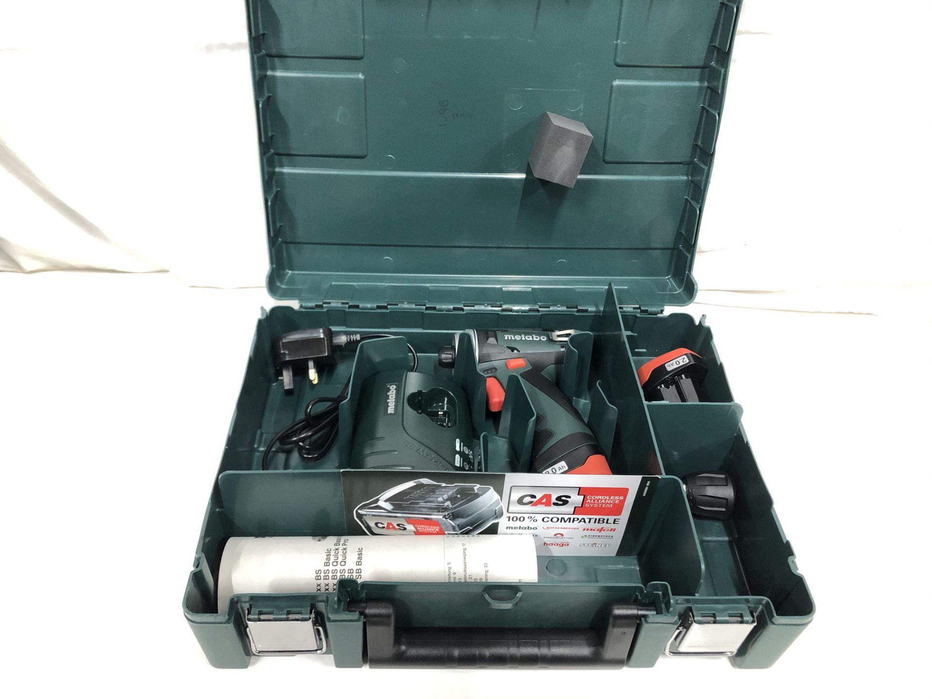 1 x Metabo 600080500 10.8 V Powermaxx BS Drill Driver with 2 x 2 A Batteries - Green/Black - Image 2 of 3