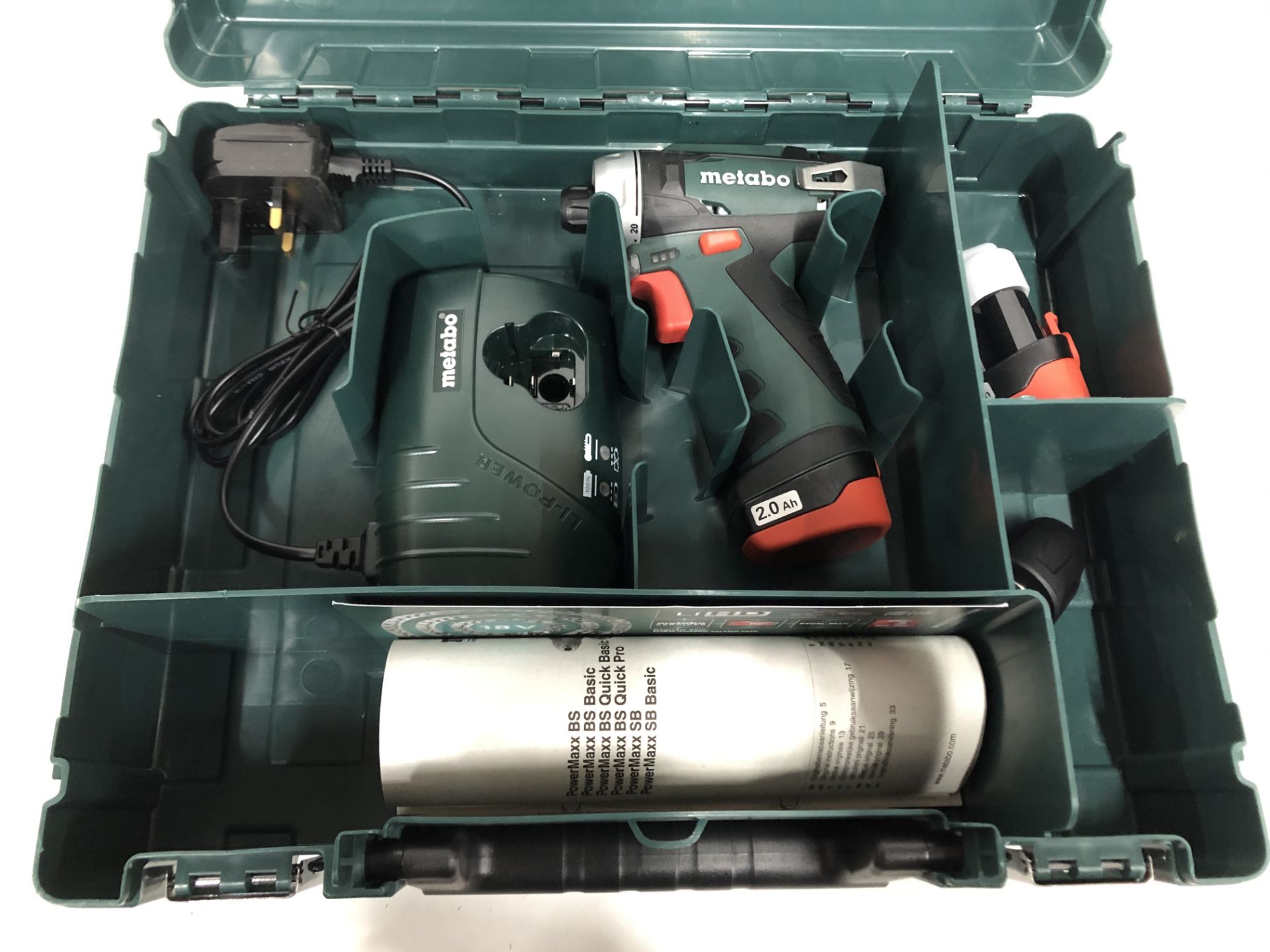 1 x Metabo 600080500 10.8 V Powermaxx BS Drill Driver with 2 x 2 A Batteries - Green/Black - Image 3 of 3