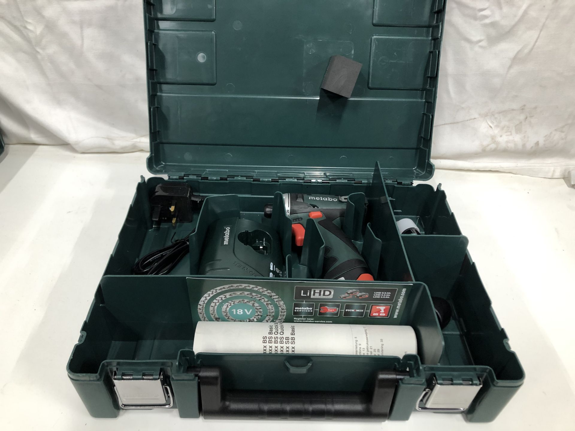 1 x Metabo 600080500 10.8 V Powermaxx BS Drill Driver with 2 x 2 A Batteries - Green/Black - Image 2 of 3