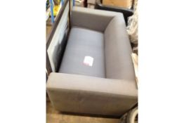 2 seater light grey Couch with 2 Footstalls