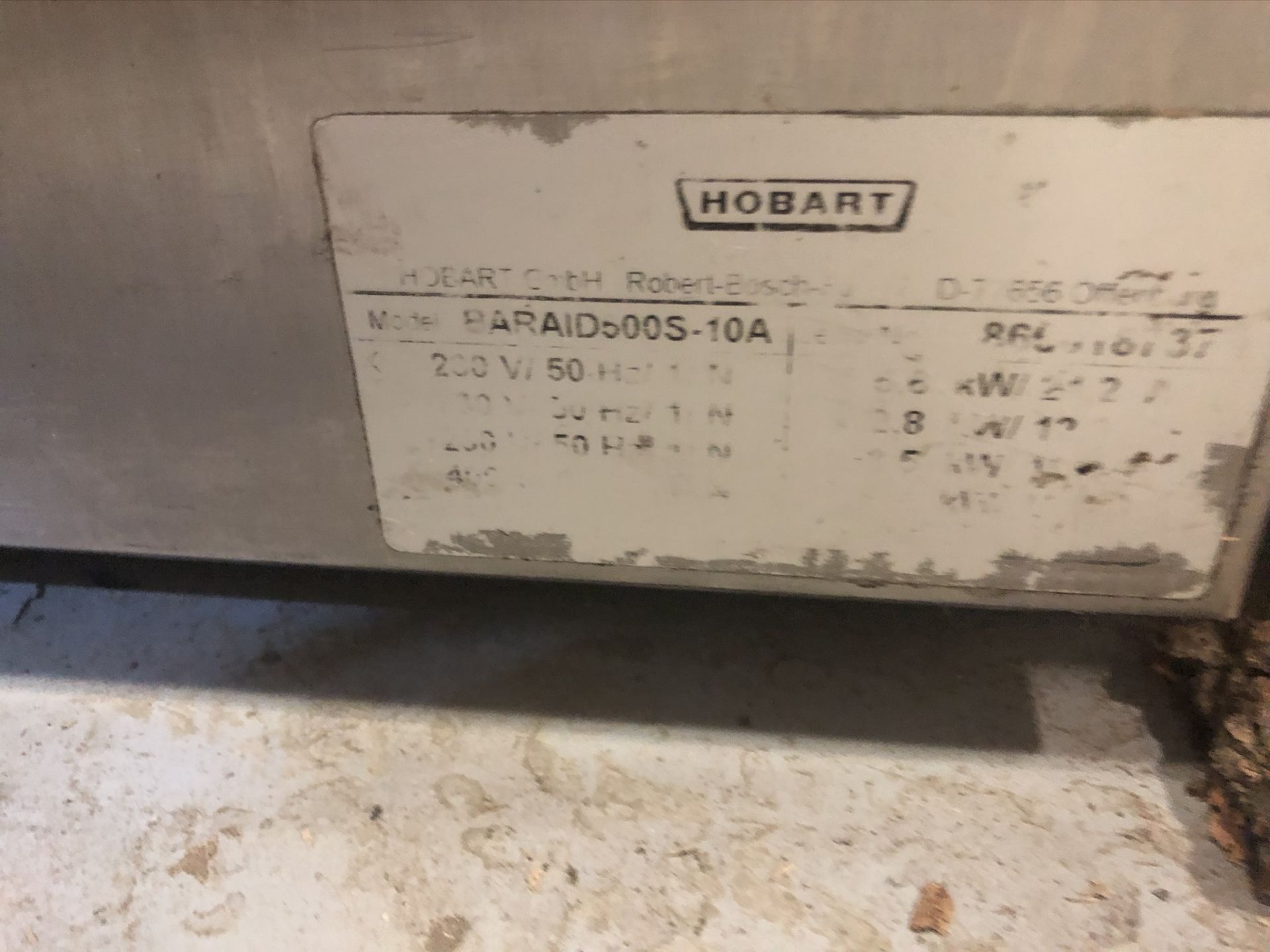 Hobart BarAid 5005-10A Under-Counter Dishwasher - Image 3 of 3