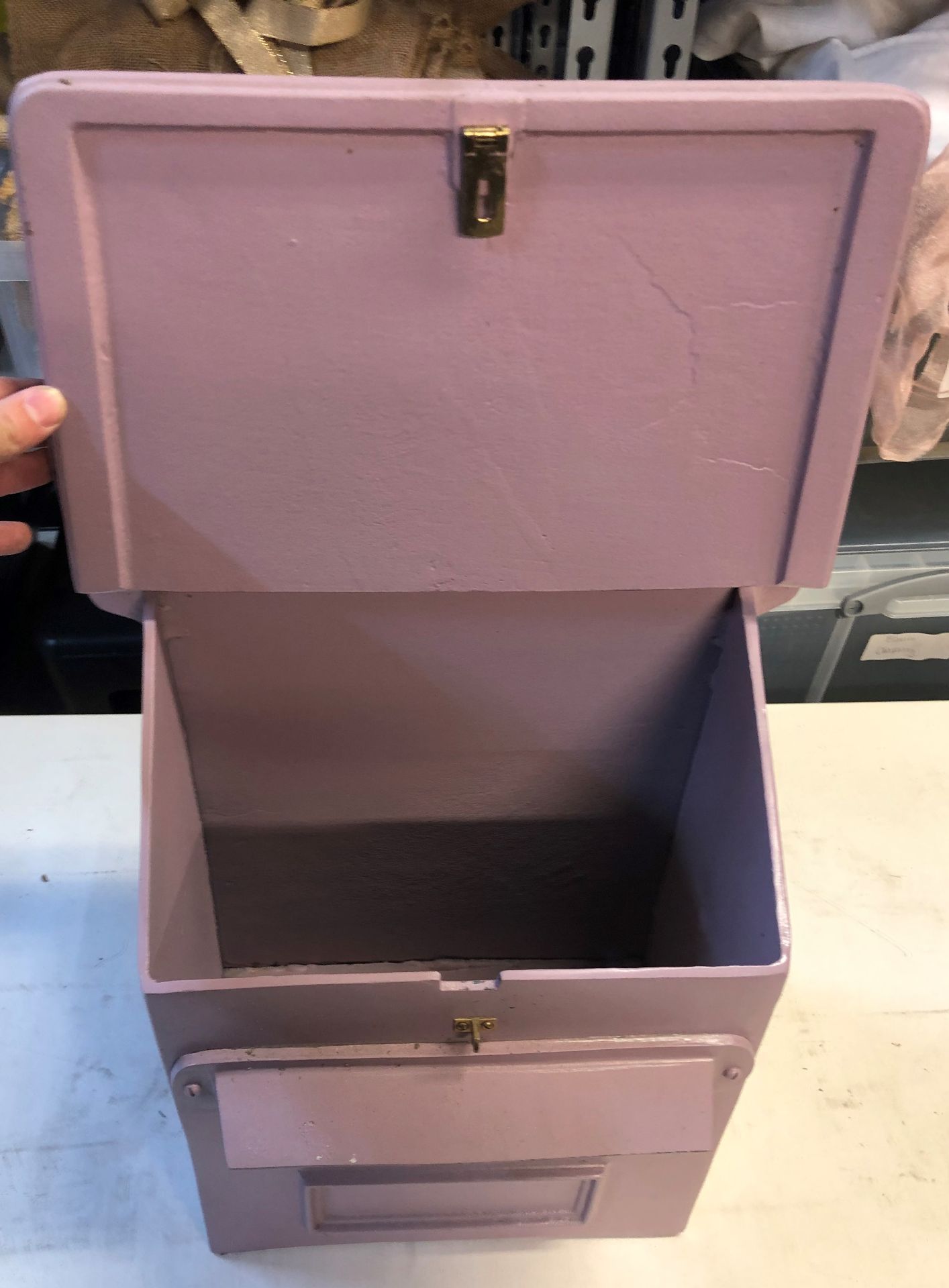 Metal Card/Letter Box in Purple - Image 2 of 2