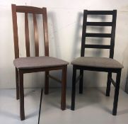 2 x Various Wooden Chairs w/ Padded Seating