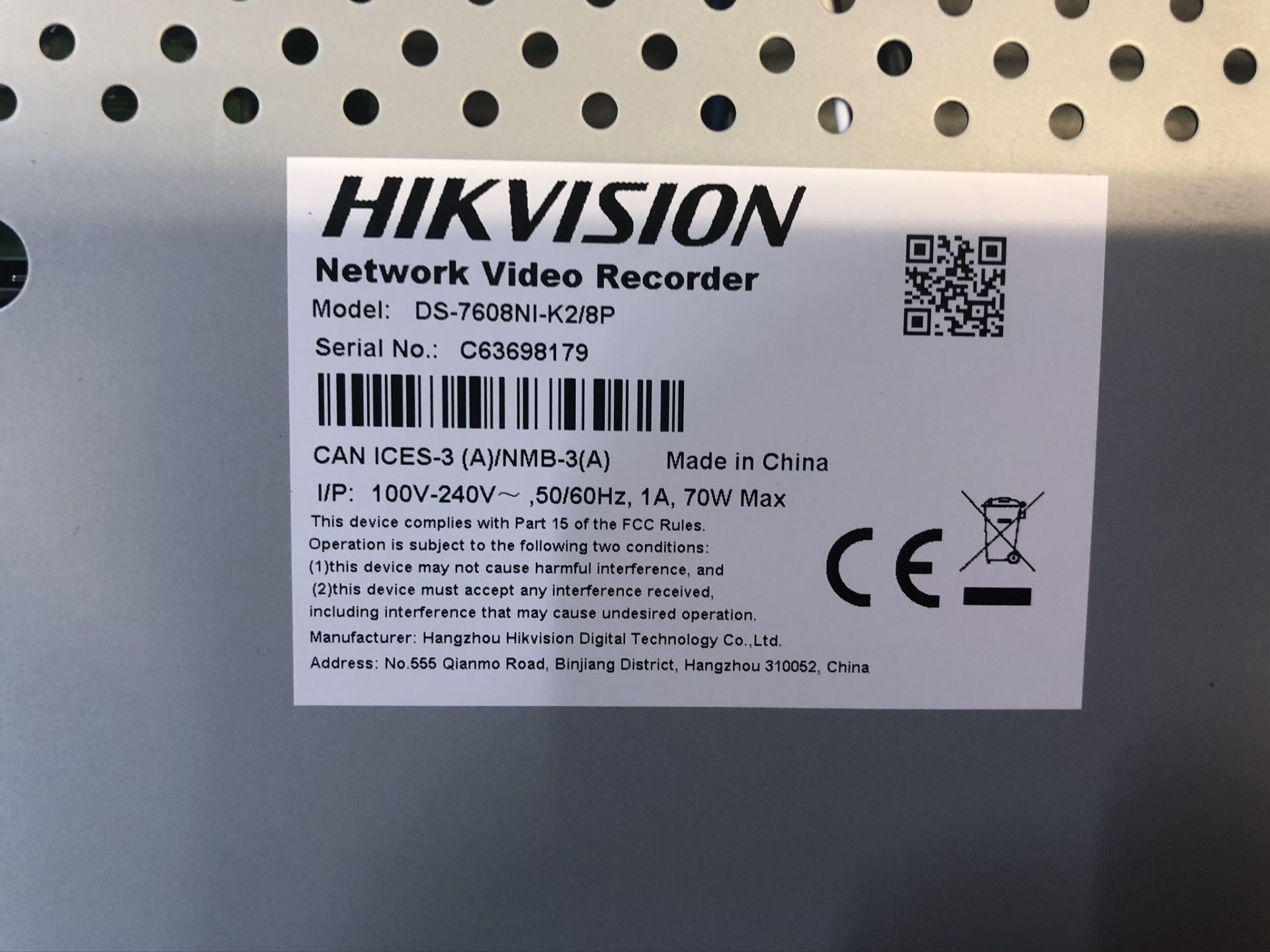 Hikvision DS-7608NI-K2/8P 8 Channel Network Video Recorder - Image 3 of 3