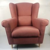 Fabric Armchair in Pink