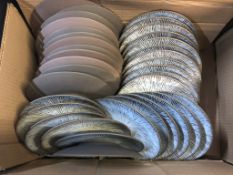 20 x Utopia Porcelain Dinner Plates in Grey/Blue