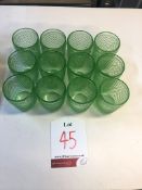 12 x Green Patterned Spirit Glasses