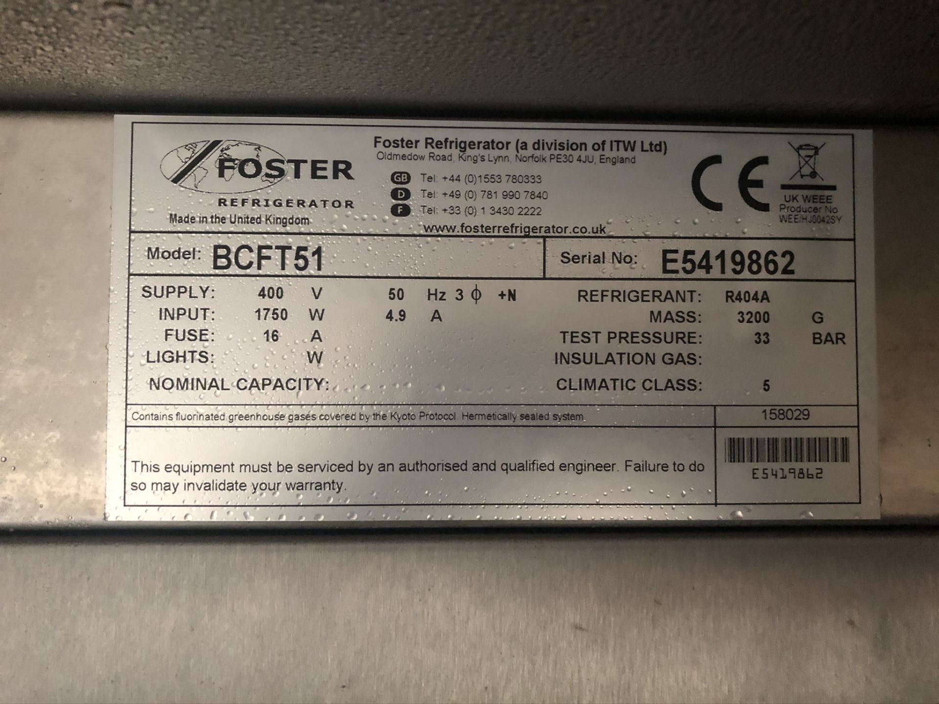 Foster BFT51 Upright Blast Fridge/Freezer - Image 9 of 9