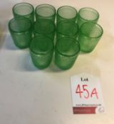 10 x Green Patterned Spirit Glasses