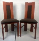 2 x Wooden Chairs w/ Padded Seating