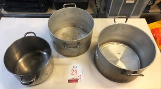 3 x Stainless Steel Heavy Duty Boiling Pans