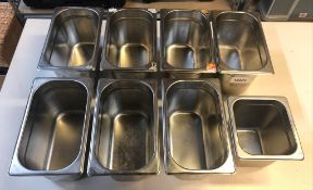 8 x Stainless Steel Preparation Containers