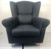 Fabric Armchair in Dark Grey