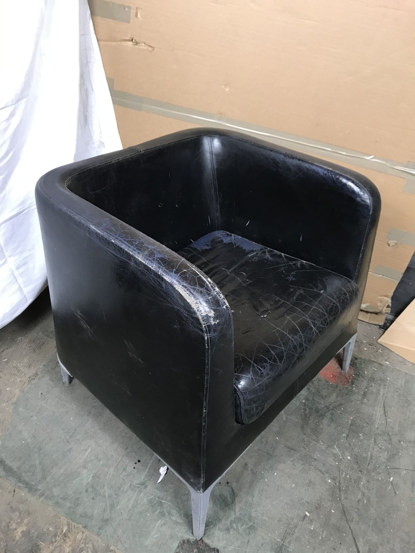 Faux Leather Tub Chair - Image 2 of 4