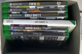 5 x Xbox One and 1 x Wii games as listed