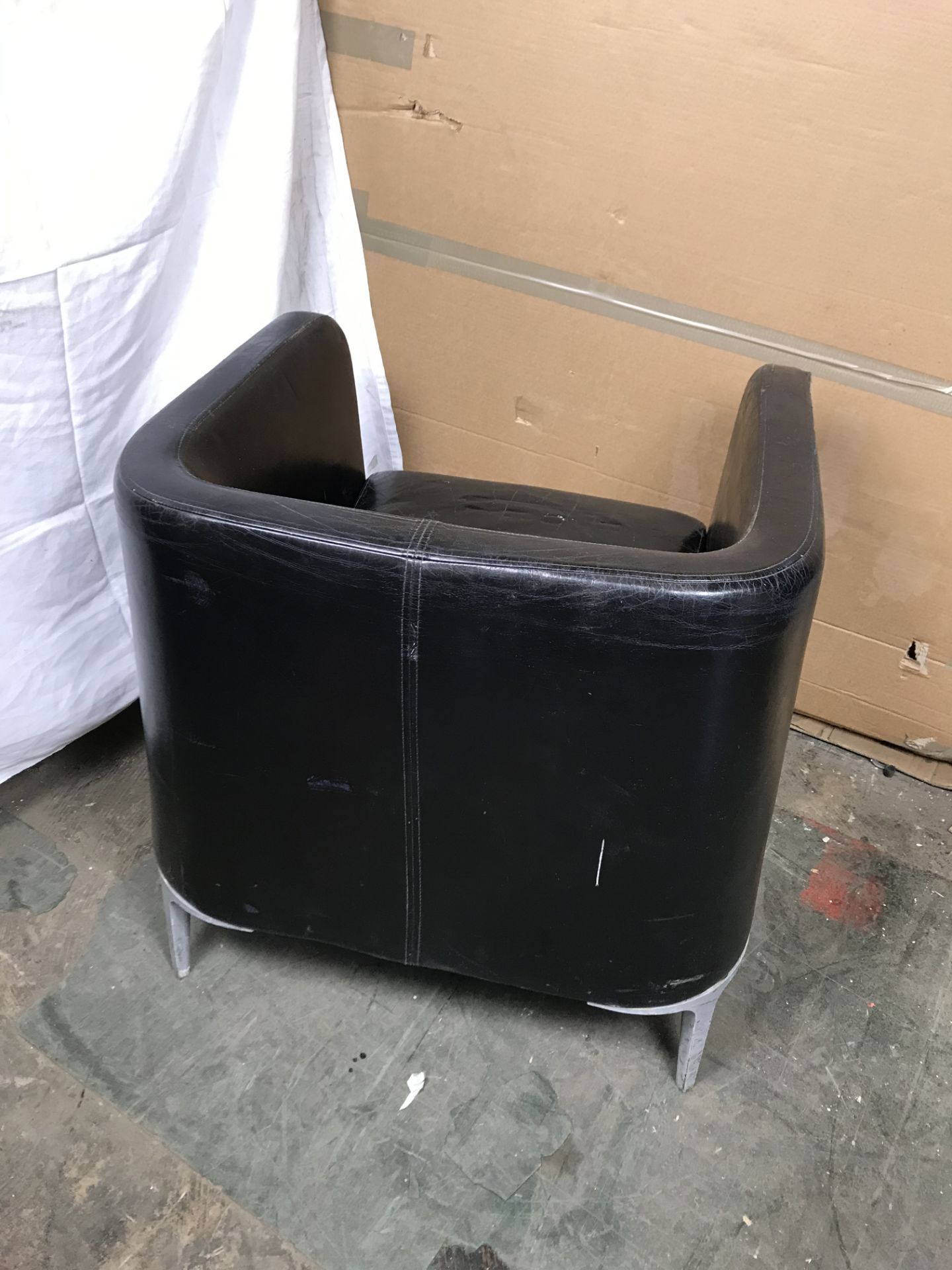 Faux Leather Tub Chair - Image 4 of 4