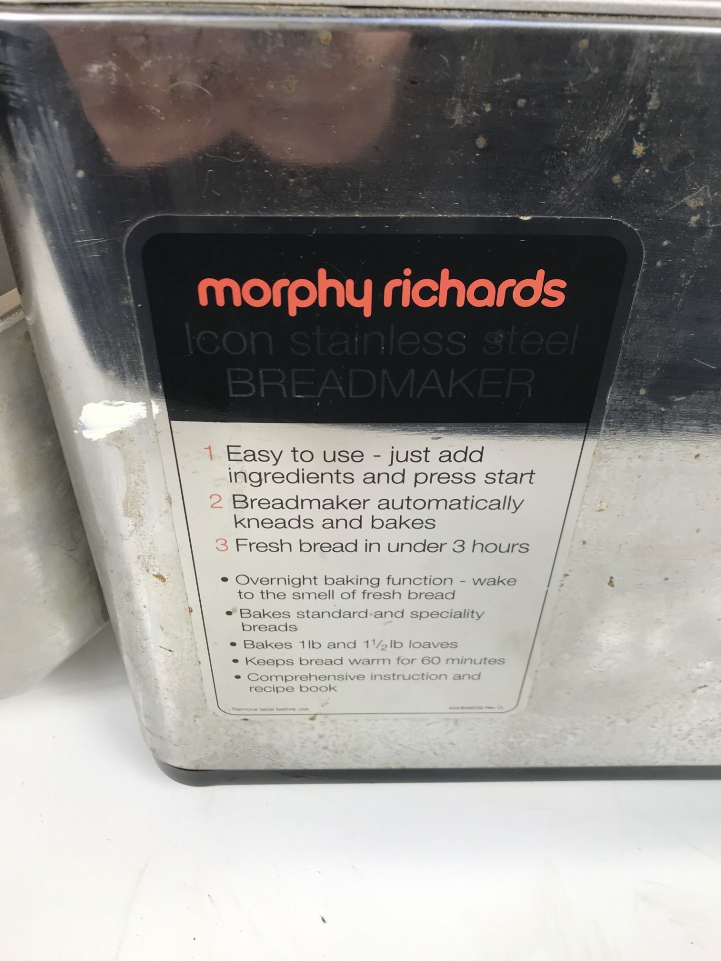 Morphy Richards icon stainless steel bread maker - Image 3 of 6