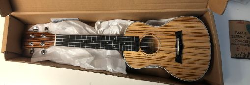 Snail Zebrano Model: UKC-480 Ebony Ukulele RRP £119.00