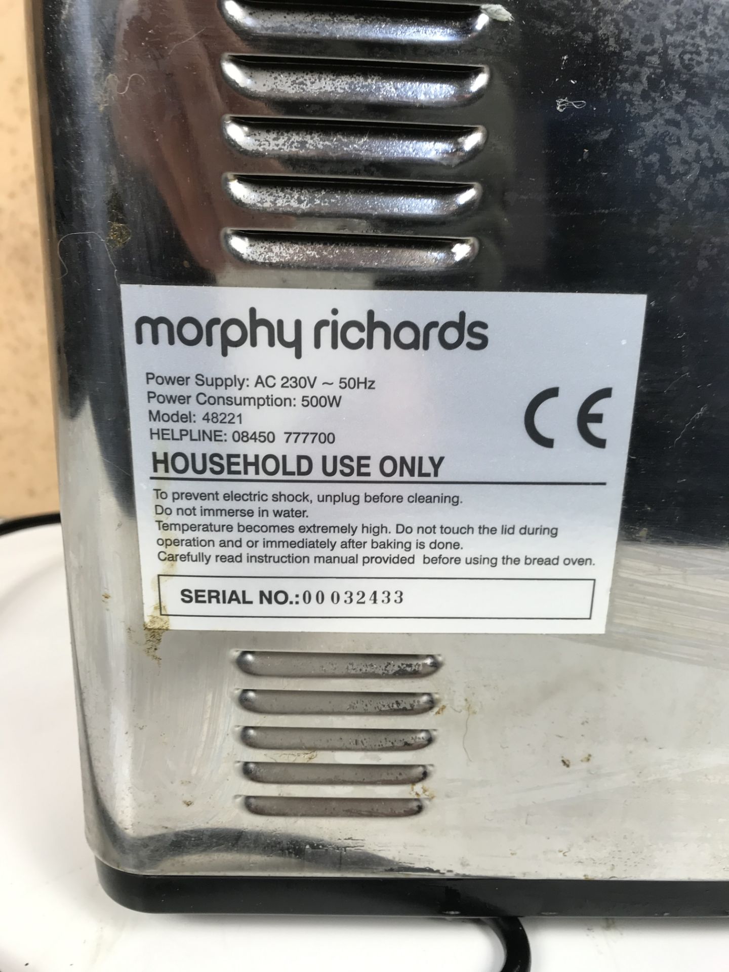 Morphy Richards icon stainless steel bread maker - Image 6 of 6