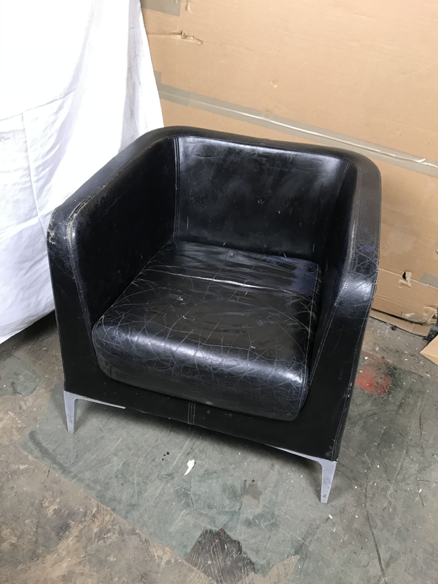 Faux Leather Tub Chair