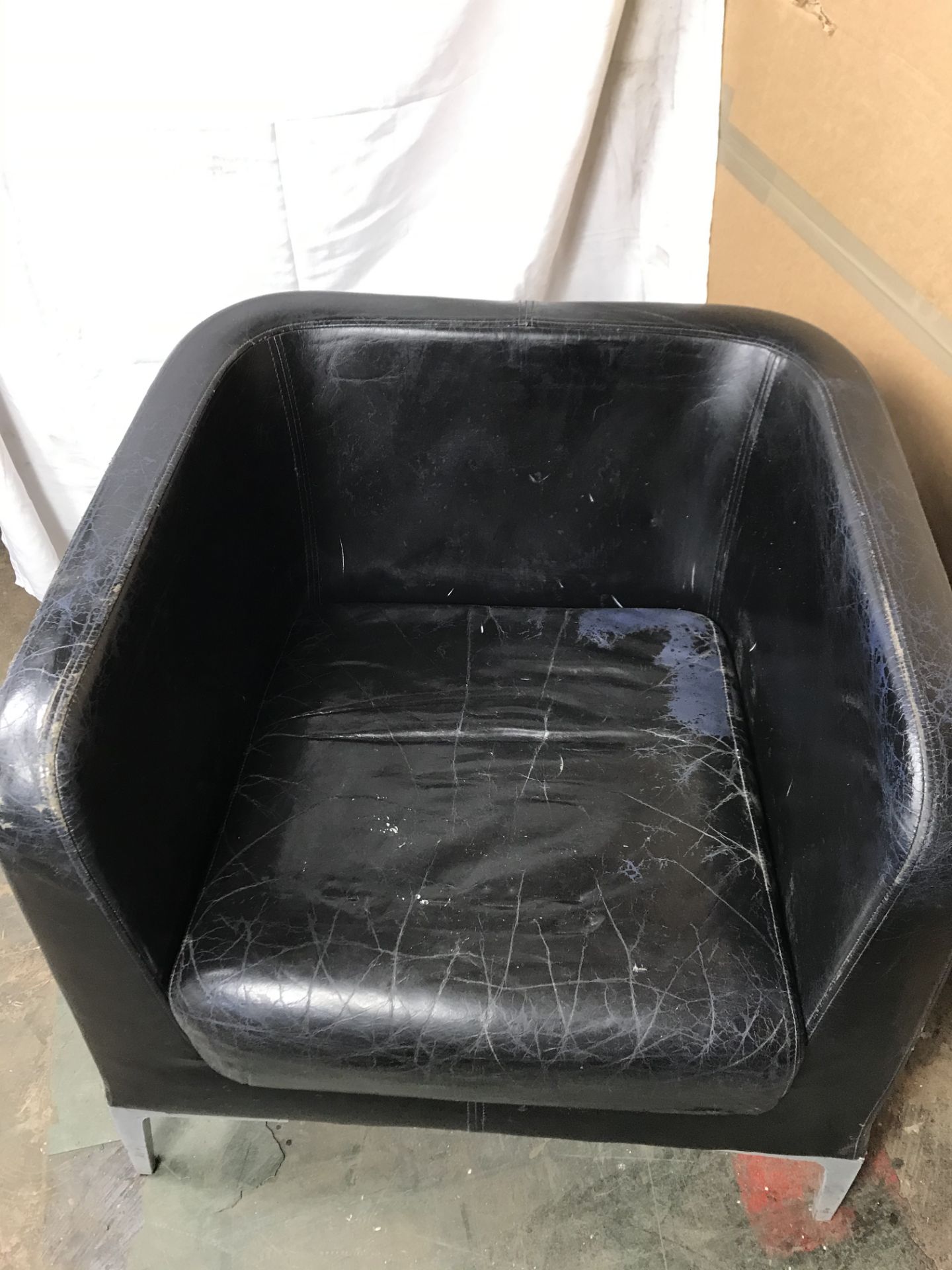 Faux Leather Tub Chair - Image 3 of 4