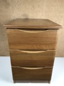 Ex Display light Brown 3 Drawer bedside cabinet