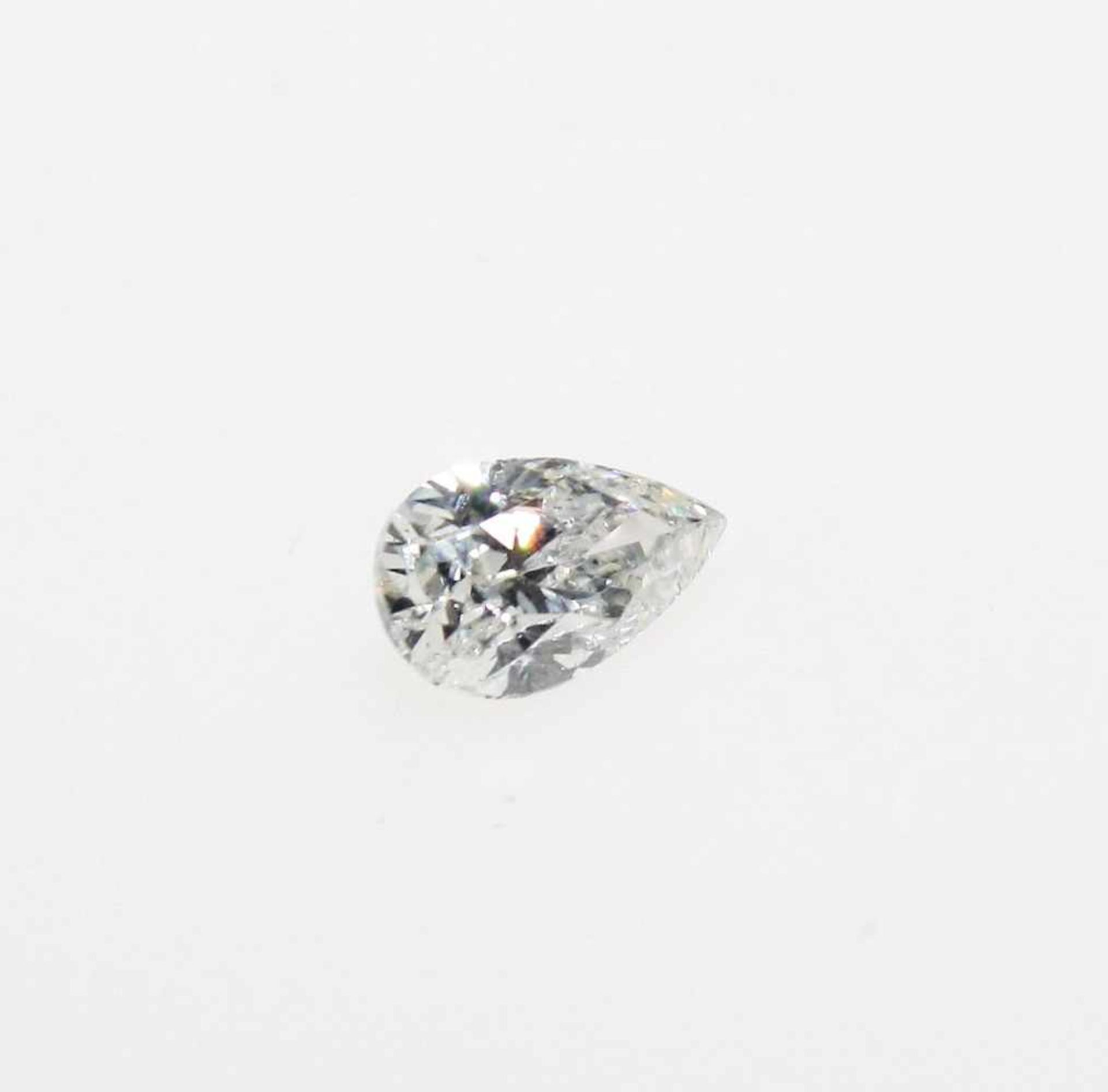 Ein ungefasster Diamanten in Tropfenschliff, ausgewogen 0,95 ct mit Expertise IGL: top wesselton (