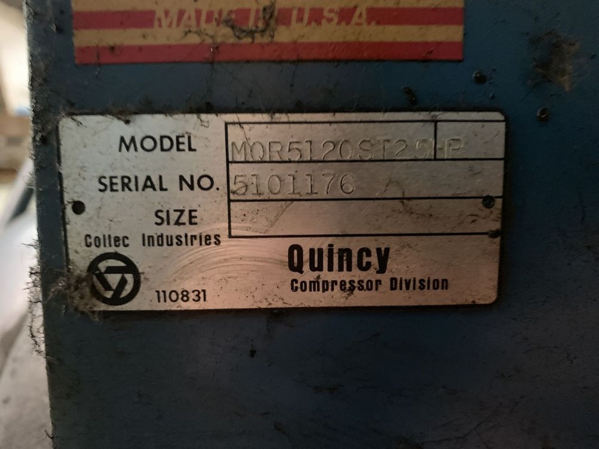 25 HP Quincy Ar Compressor Model MQR5120ST25HP - Image 3 of 3