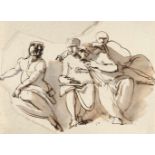 Guiseppe Bossi1777 Busto Arsizio – Mailand 1815Studienblatt mit vier sitzenden PersonenBleistift,